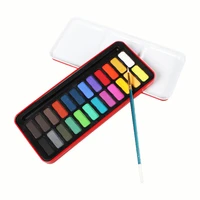 121824 colors solid watercolor paint iron box set for children beginners and students to practice painting art supplies