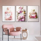 Картины в виде розовых искусств, Минималистичная Настенная картина в скандинавском стиле для гостиной, украшение для дома