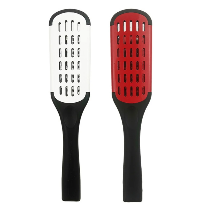 

Pro Hairdressing Straightener Hair Straightening Double Brushes V Shape Comb Clamp Not Hurt Styling Tools DIY Home Use