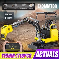 yeshin 22006 high tech toys the app rc motorized excavator model building blocks assembly engineering bricks kids christmas gift