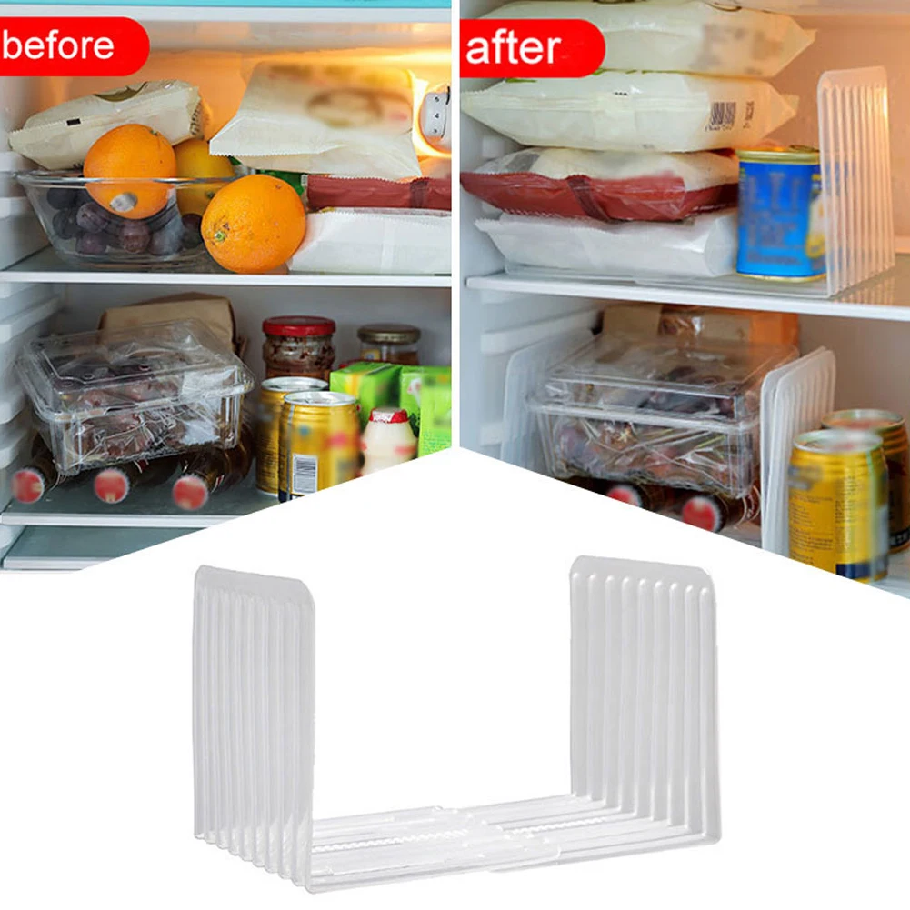 Прозрачный пластиковый холодильник выдвижная перегородка для хранения еды