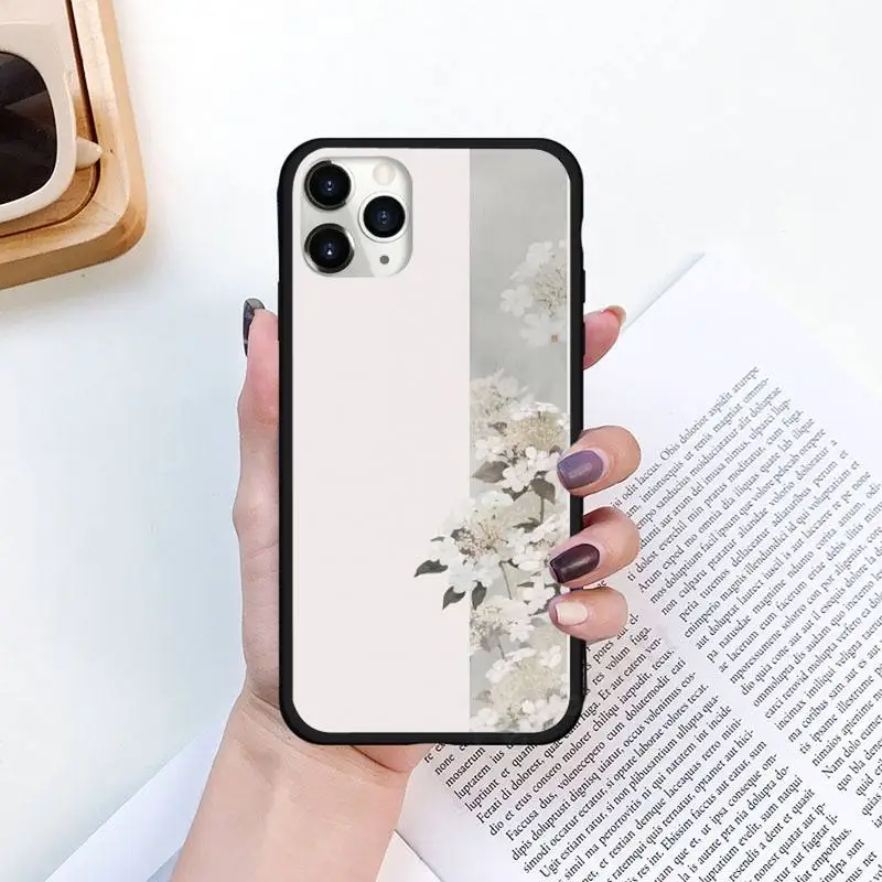 

Chinese style Flower Phone Cases for iPhone 11 12 pro XS MAX 8 7 6 6S Plus X 5S SE 2020 XR Luxury brand shell funda coque
