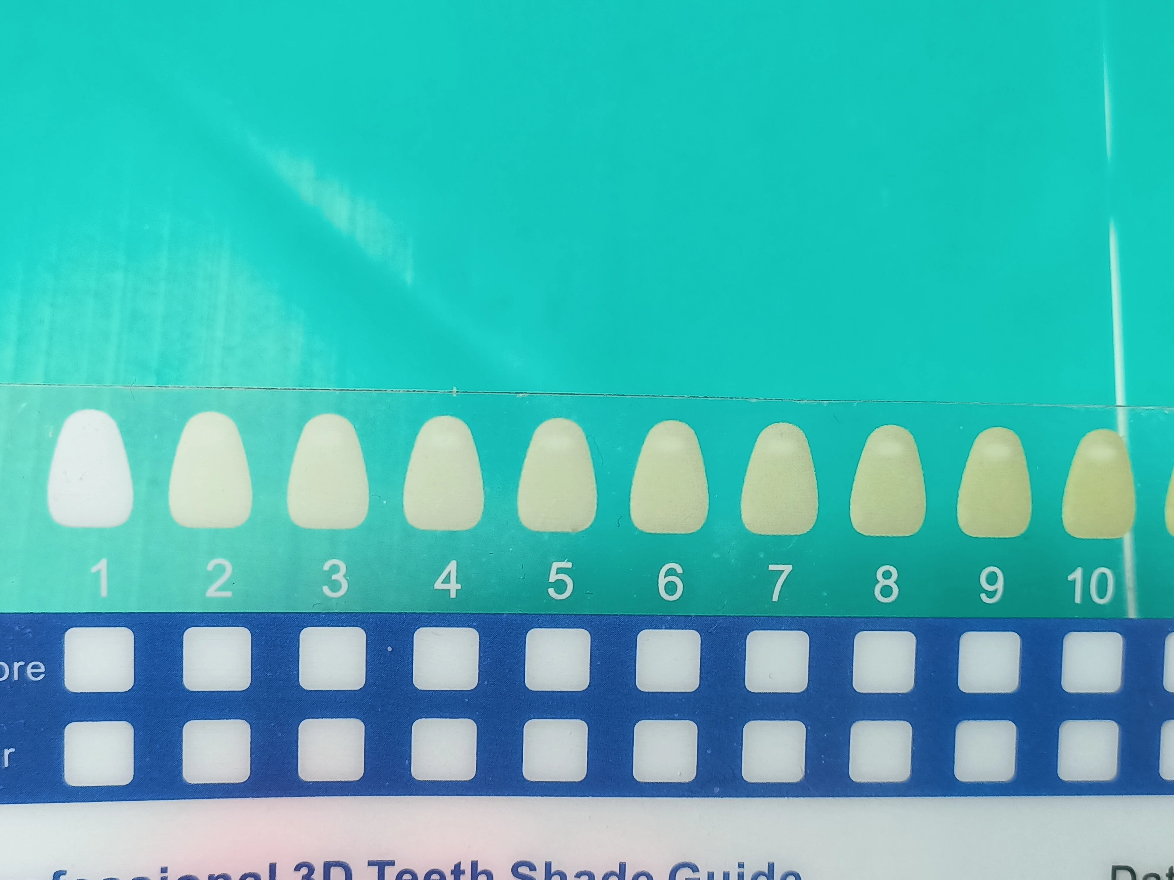 

Dental PVC Teeth Shade Guide/Card Tooth Cold Light Curing Whitening