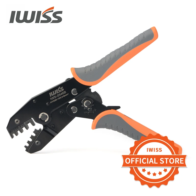 IWS-0546B Automotive Wire Harness Terminal Pliers 4.8/6.3mm Spring Connectors Crimping Pliers Cold Pressing Tool Hand Crimper