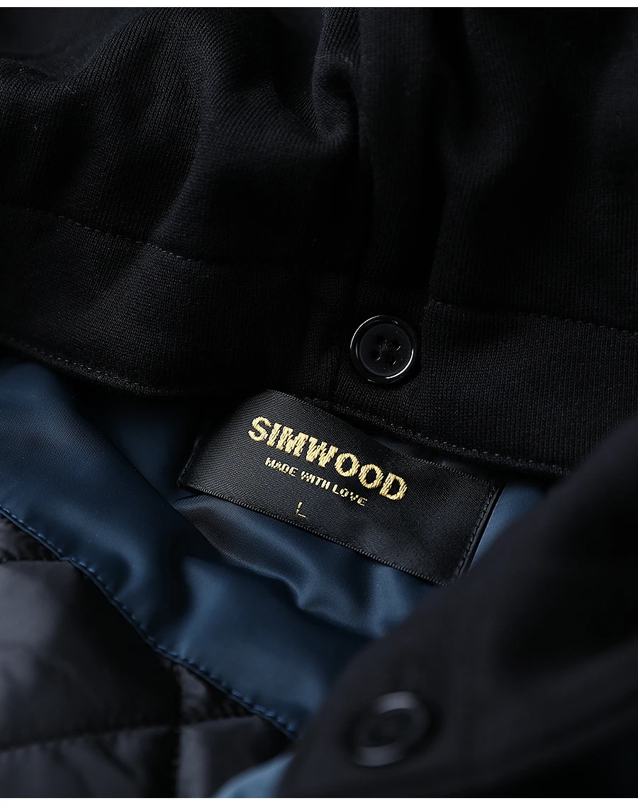 SIMWOOD, осенняя куртка-бомбер для мужчин размера плюс, верхняя одежда, ветровка с вышивкой, повседневные пальто, приталенная брендовая одежда 180588