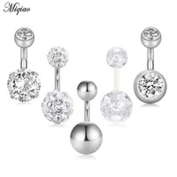 miqiao hot body piercing 5 piece set stainless steel piercing jewelry ring navel nail belly rings