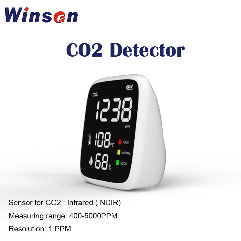 

1pc Portable Air Quality Monitor Temperature Humidity tester CO2 Detector Classrooms Restaurants CO2 monitor PM2.5 Detection