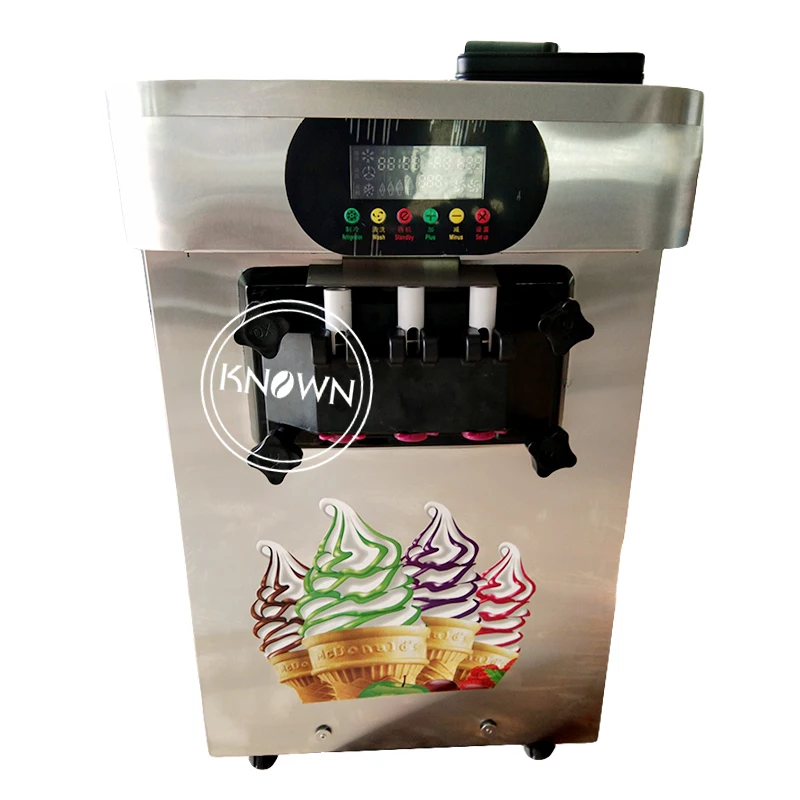 Table desktop stainless steel 22L mcdonald's mini 3 flavors soft serve ice cream sundae cone making machine free | Бытовая техника
