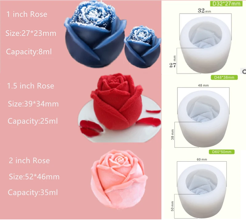 DIY 3D Роза силиконовая форма для льда Форма кубика многоразовый ледяной куб лоток