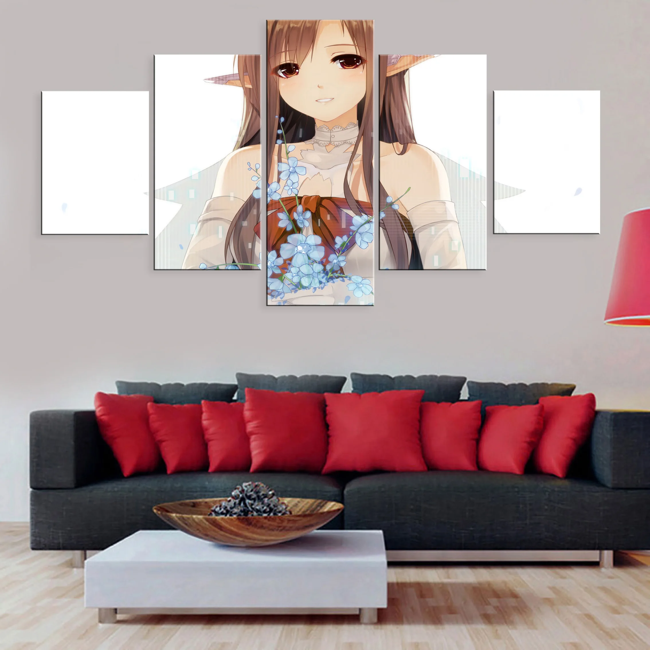 

Framework Hd Home Decoration 5 Pieces Poster Canvas Paintings Wall Decor Anime Sword Art Online Asuna