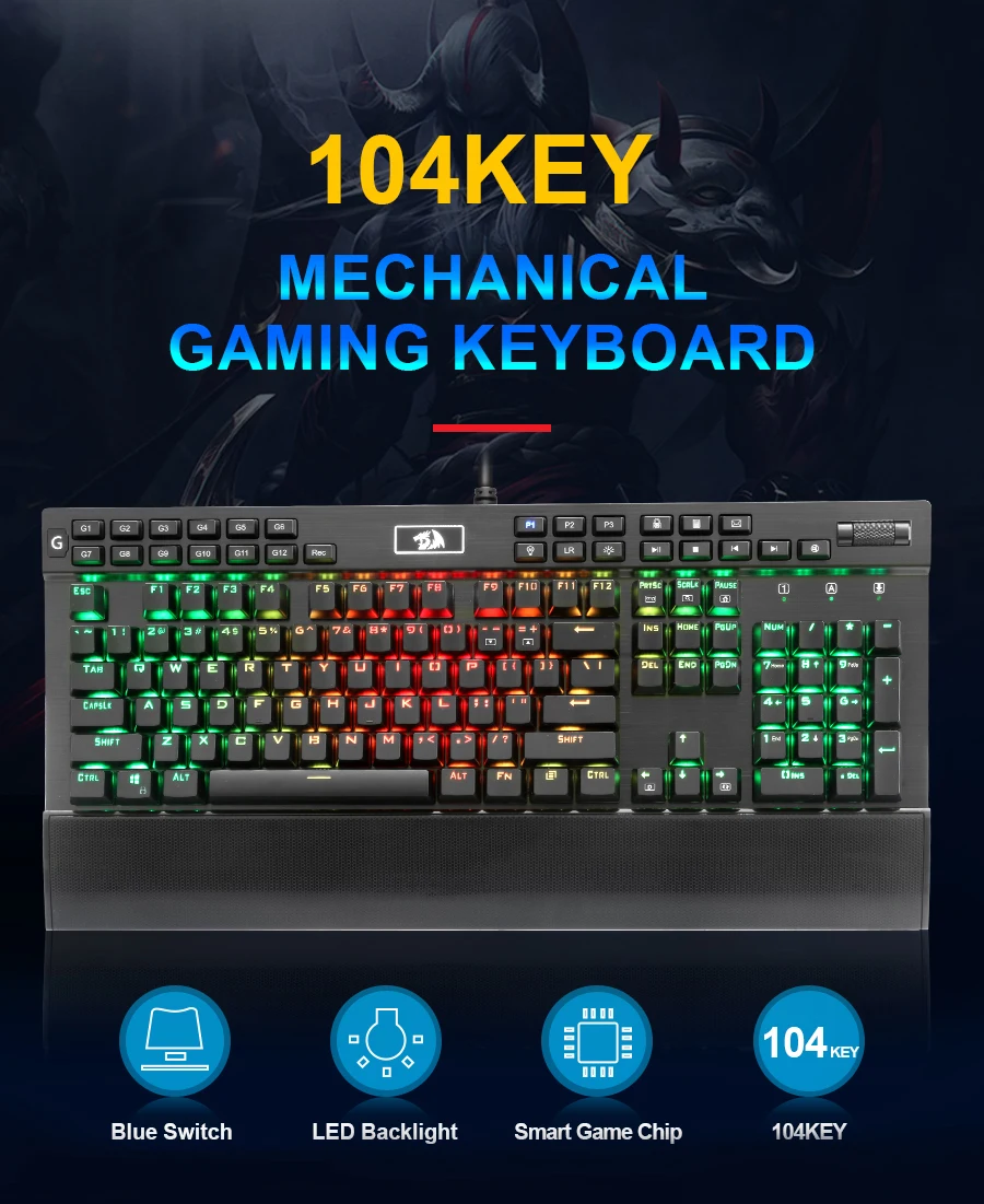 Redragon K550 алюминиевая USB Механическая игровая клавиатура Rgb Красный Фиолетовый переключатель Diy эргономичный ключ с подсветкой против привидения PC Pro Gamer