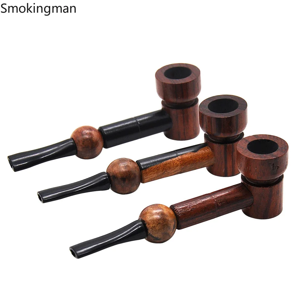 Ручной работы деревянная трубка изогнутая бамбуковая мундштук труба