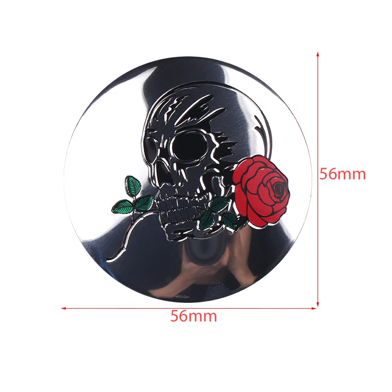 Car styling 4Pcs 56mm Cool Skull Roses Steering tire Wheel Center sticker Hub Cap Emblem Badge Decals Symbol accessories | Автомобили и