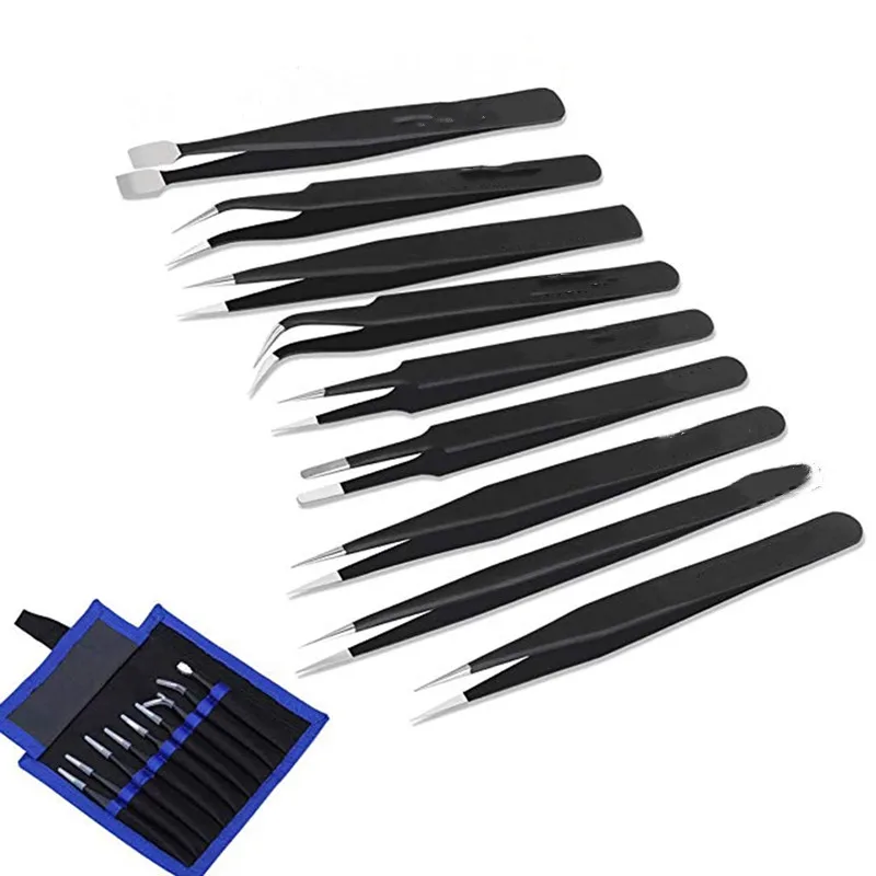 

Stainless steel tweezers set anti-static tweezers electrical wiring crimping connectors industrial tweezers hand tools