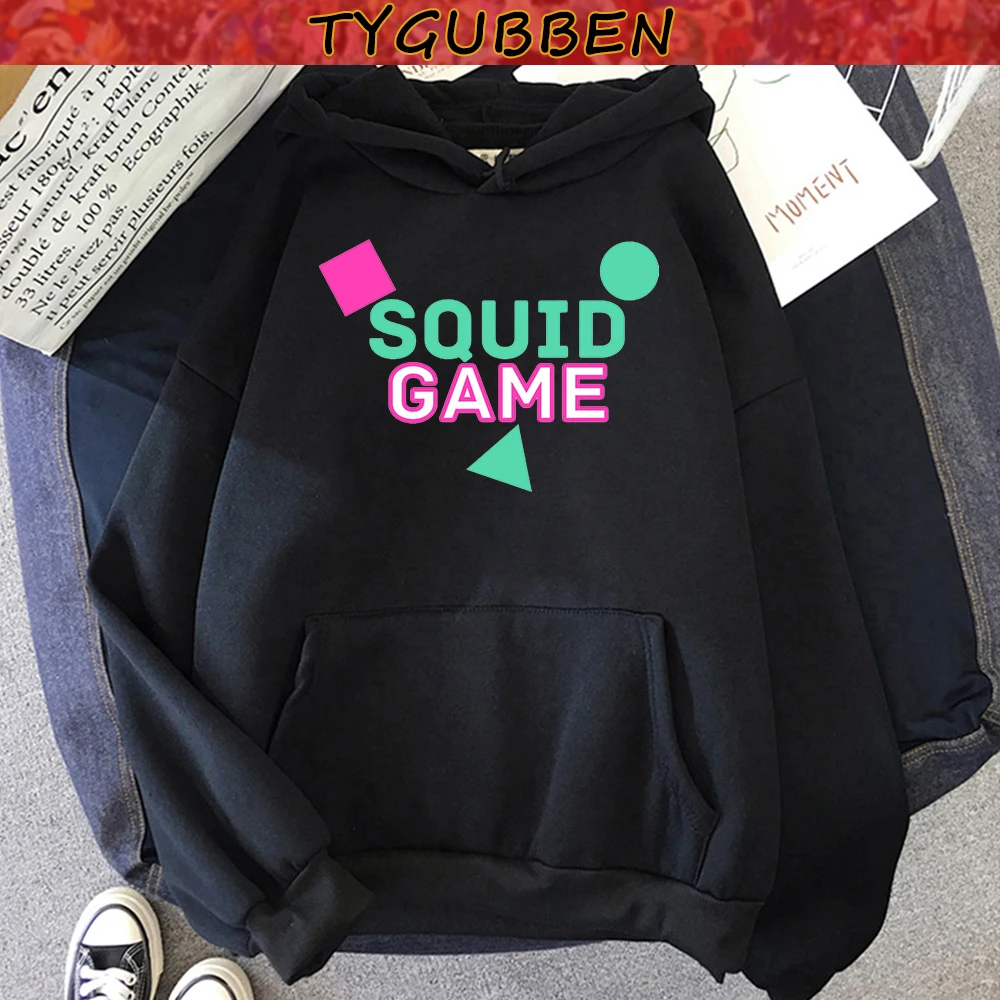 

Толстовка с надписью «Игра кальмар» 2k, толстовки для мальчиков и девочек, зима 2021, корейские модные толстовки большого размера для ТВ-шоу, же...