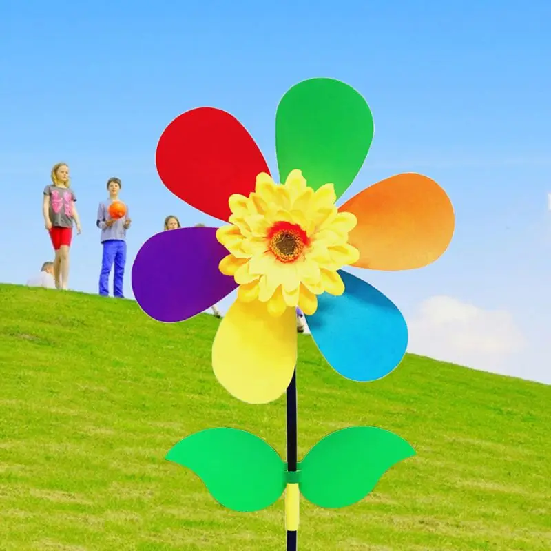 

Colorful Sunflower Windmill Wind Spinner Pinwheel Garden Yard Decoration Kids DIY Toy Outdoor Gift