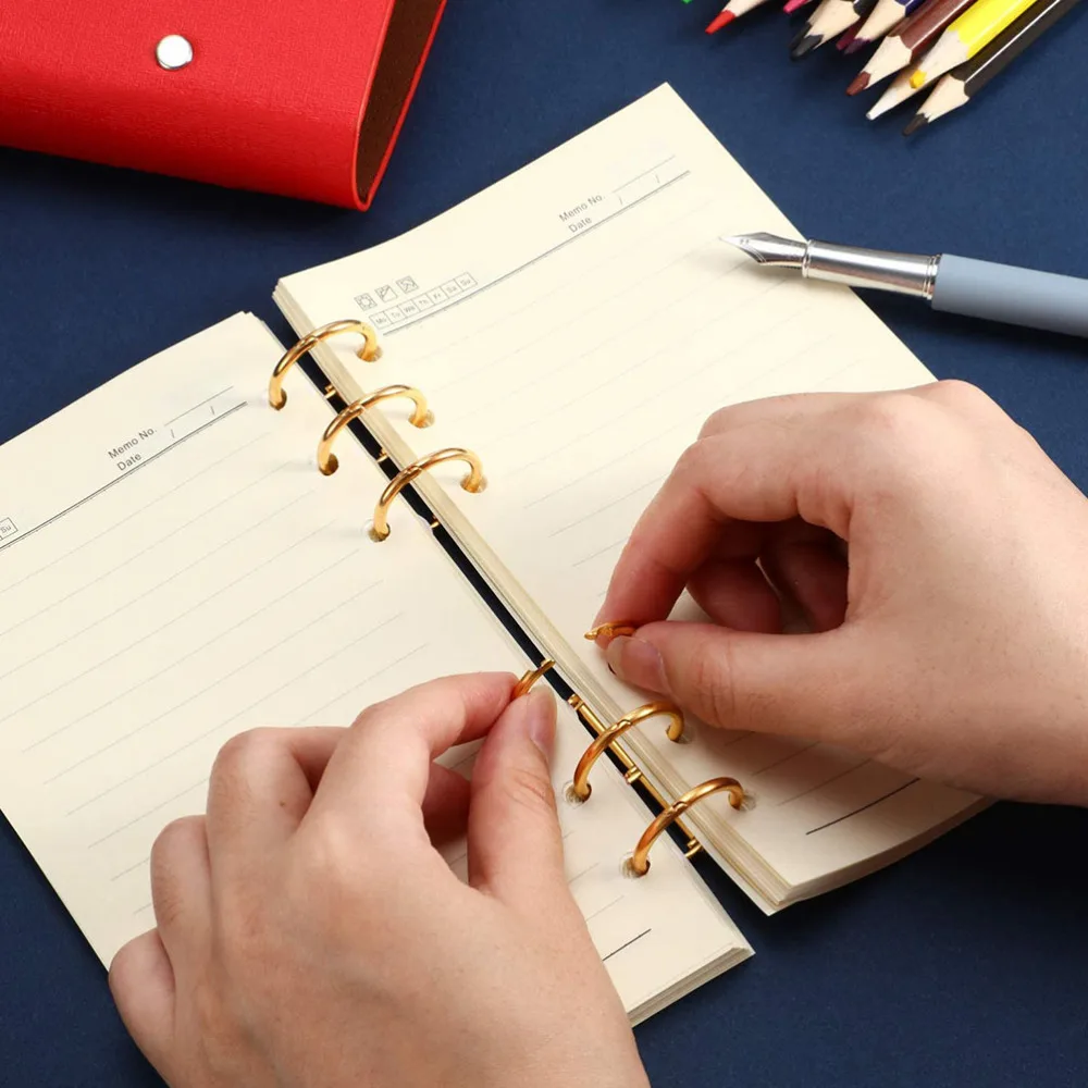 

6pcs Loose-leaf Notebook Coils Binding Coils Writing Notebook Ring Binder