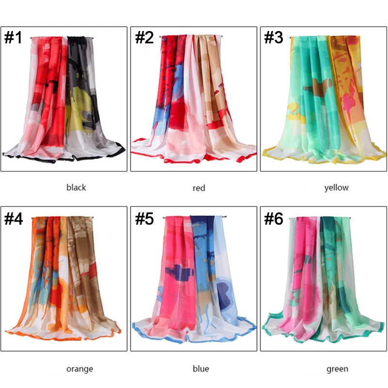 

Fashion Graffiti print scarf shawl New women muslim hijabs soft turban popular wrap