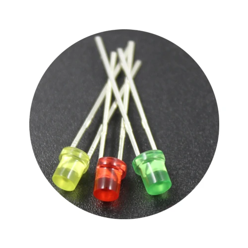 

1000Pcs 3mm Flat Head Green/Red/Yellow/Blue Through Hole High Brightness LED Diode Beads