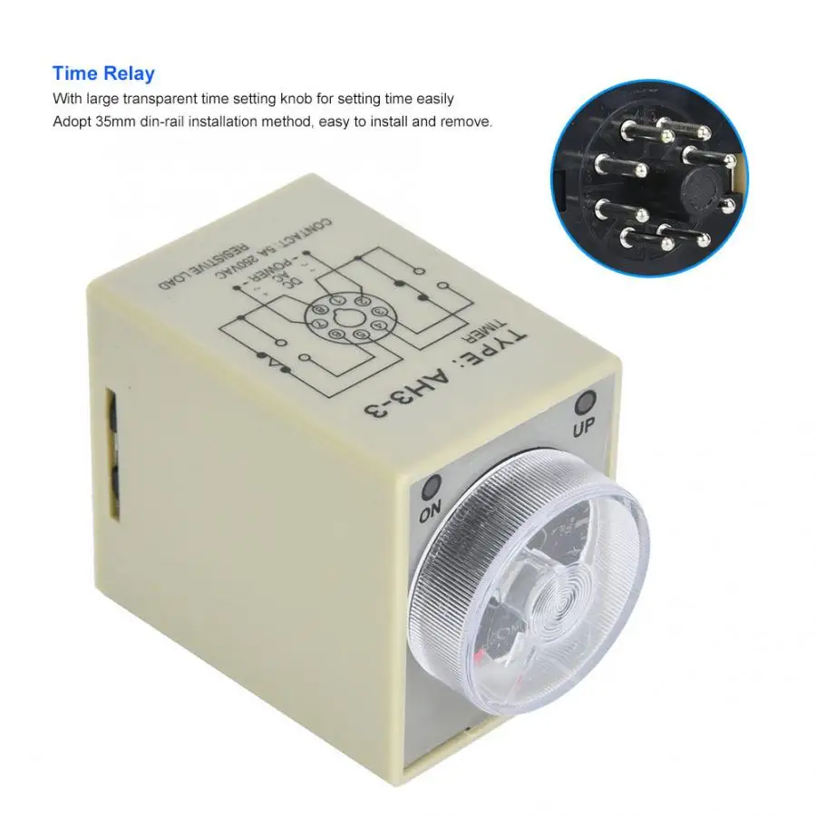 Реле времени с задержкой 8 контактный таймер din рейкой DC24V/AC110V/220V/380V 6S реле