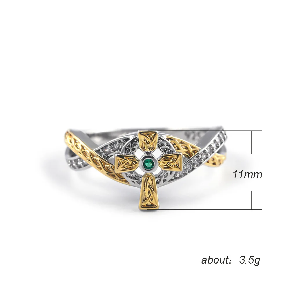 

Hot Sell New Creative Cross Micro-zircon Ring The European and American Temperament Two Colors Rings For Ladies Gifts