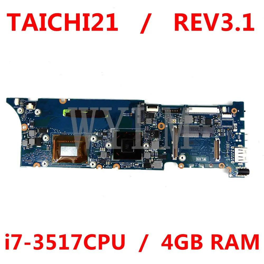 Материнская плата TAICHI21 REV3.1 i7-3517CPU 4 Гб RAM ASUS TAICHI 21 материнская для ноутбука 100%