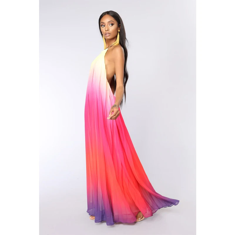 Женское длинное богемное пляжное платье Летнее дамское на бретелях vestidos de verano 2019