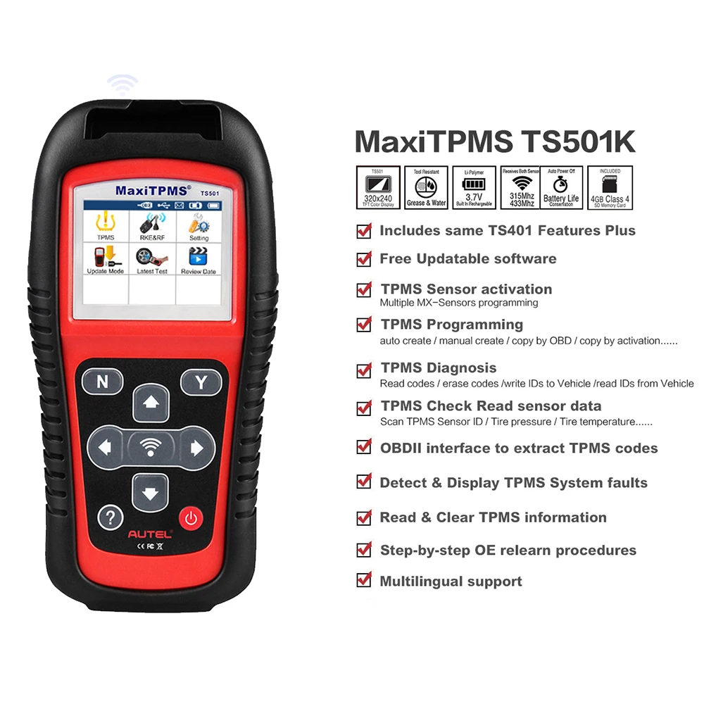 Инструмент давления в шинах AUTEL MaxiTPMS TS501 TPMS Датчик Диагностика OBD 2 диагностика
