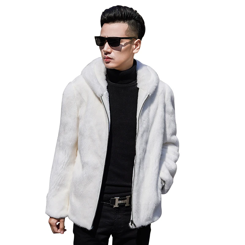 

royal Winter men's coat, natural mink coat, white coat and Korean Cape