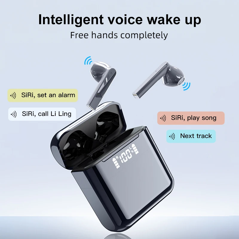 Bluetooth 5.0 Wireless High-tech in Ear Premium Sound with Deep Bass detection Headset LED display Earpiece Portable Stereo