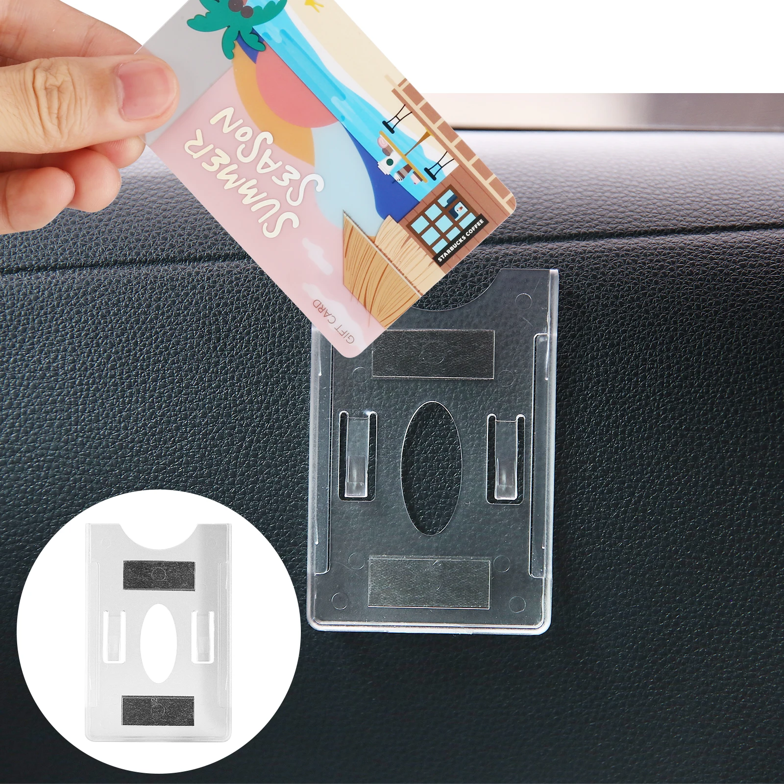 

Sucker Card Holder For Windshield Glass Tag Durable ID IC card holder Card Sleeve Car Organization