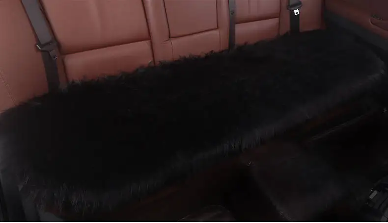 black rear 1pcs Поставка Новая зимняя Автомобильная длинная плюшевая подушка/чехол для сиденья автомобиля плюшевый стульчик коврик шерстяной коврик - Название цвета: black rear 1pcs