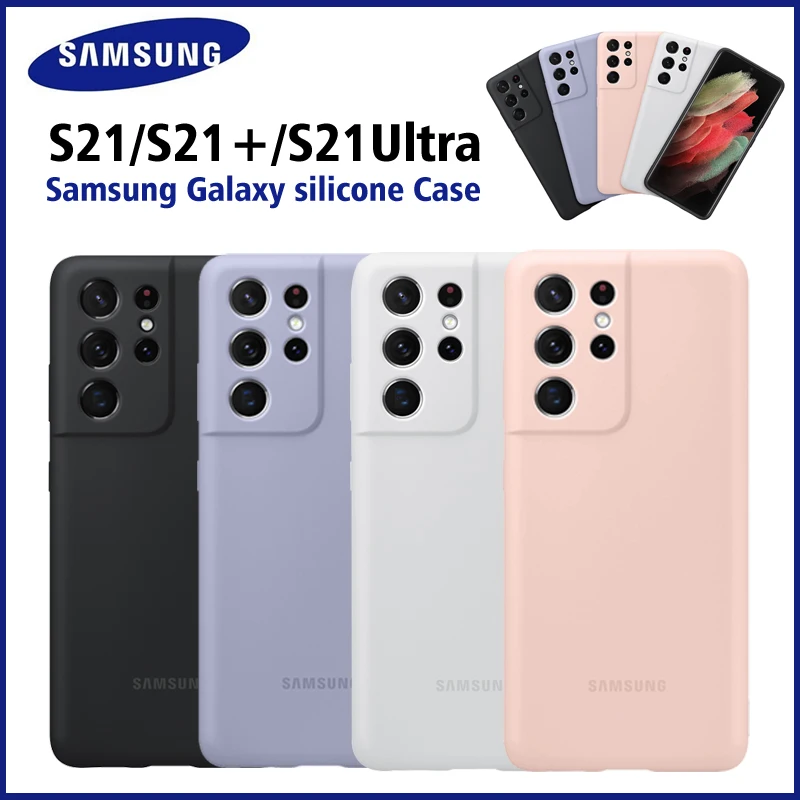 

100% оригинальный Samsung Galaxy S21 Ultra Plus шелковистый силиконовый чехол для телефона мягкая сенсорная задняя Защитная камера