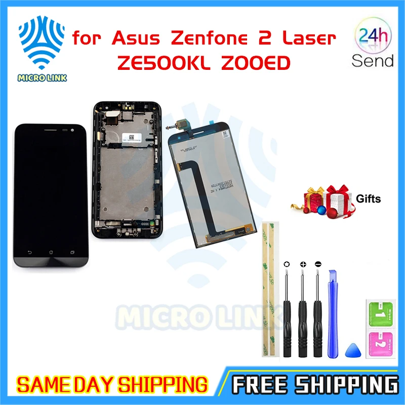 

Starde 5.0'' LCD for Asus Zenfone 2 Laser ZE500KL Z00ED LCD Display Touch Screen Digitizer Assembly with Frame and Free Tools