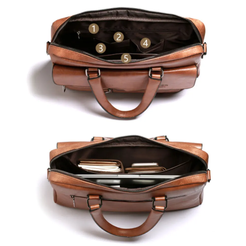 

Men Genuine Leather Handbags Casual Leather Laptop Briefcase Bag Male Business Travel Messenger Bags Men Crossbody Shoulder Bag