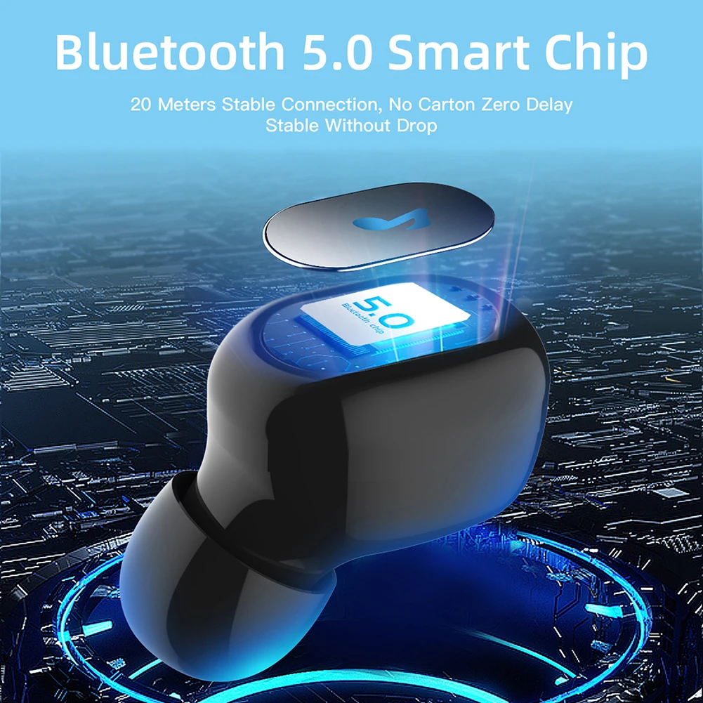 

Bluetooth 5.0 Earphones TWS Wireless Earphone Waterproof Deep Bass Stereo Sound Earphone With Slide Charging Case