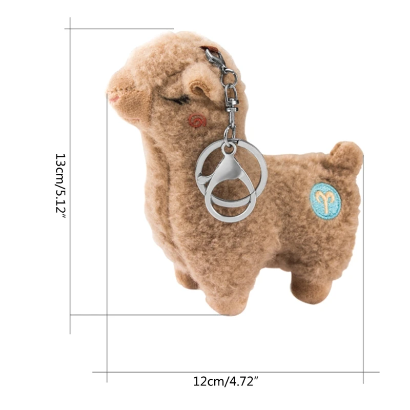 Милый брелок для ключей 667E из мягкого хлопка в форме альпаки кольца цепочка сумок