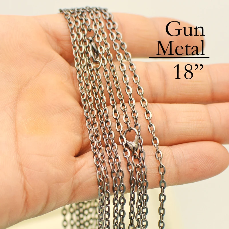 100 шт пистолет металлическая цепочка ожерелье 18 дюймов звеньевая цепь из бронзы 45