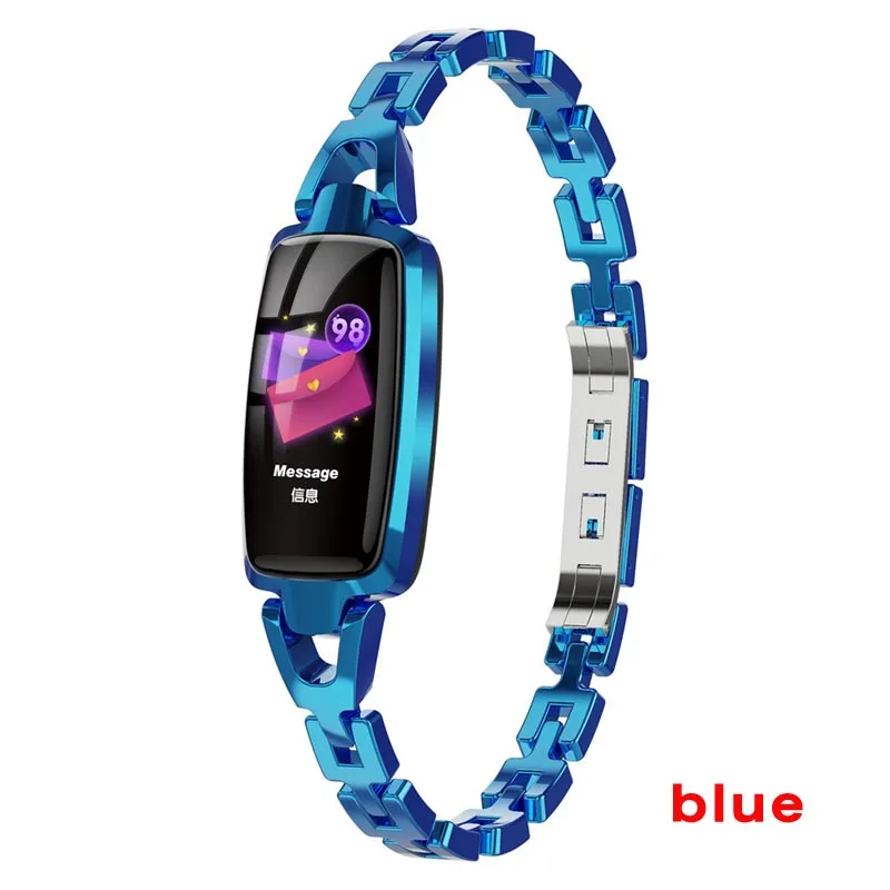 Синий Новинка, женские Смарт-часы, монитор сердечного ритма, Bluetooth, IP67, водонепроницаемый фитнес-трекер, физиологический период, умный Браслет Dr66 - Цвет: Синий