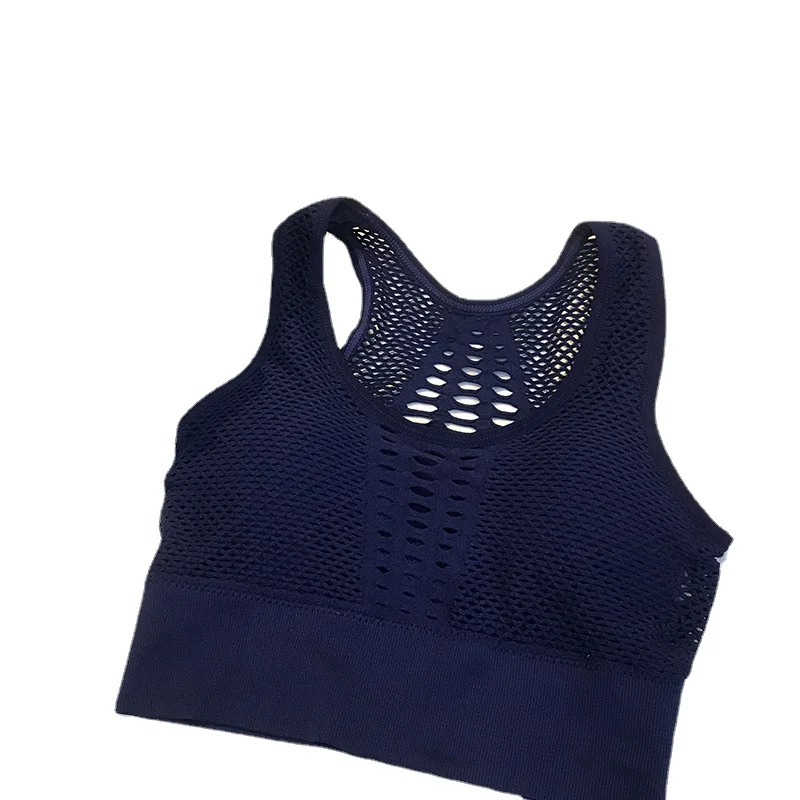 

6 color Sports paded Bra Women Sexy Mesh Brathable Sport Top Push Up Female Gym Fitness Underwear Mujer Running Yoga Bra
