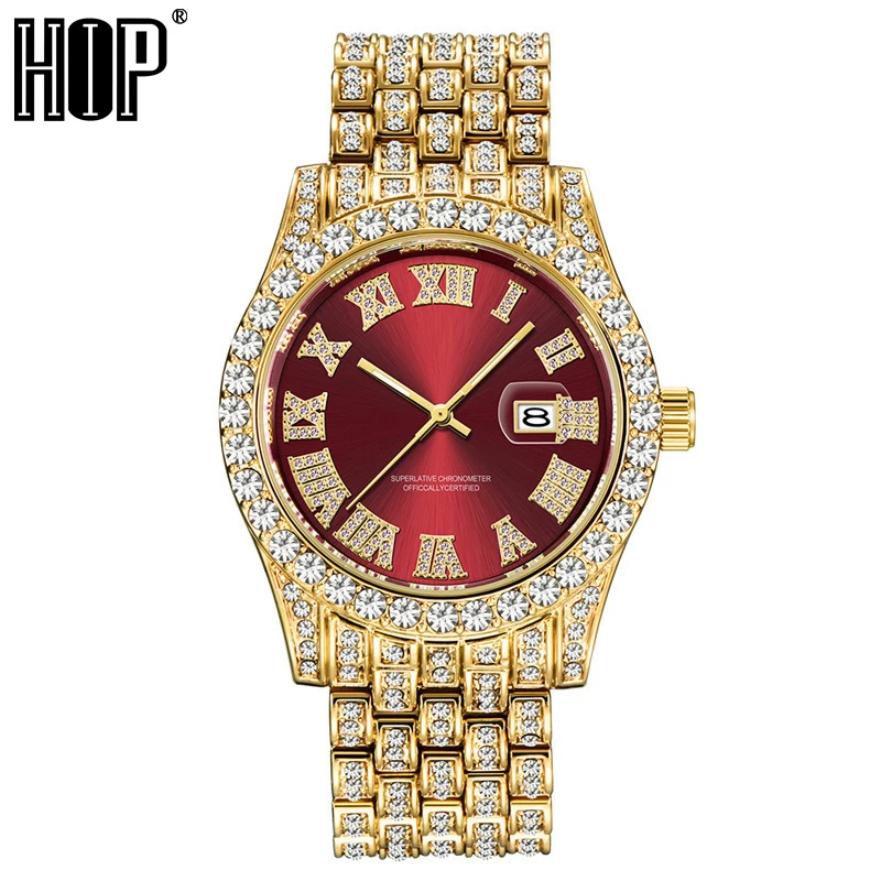 

Hip Hop Bling Iced Out Mens Luxury Date Quartz Wrist Watches With Micropaved Cubic Zircon Watch For Women Men Fashion Jewelry