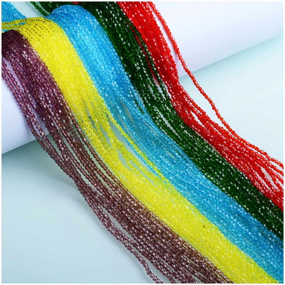 

Hot Sale 2mm Bicone Beads small crystal glass bead