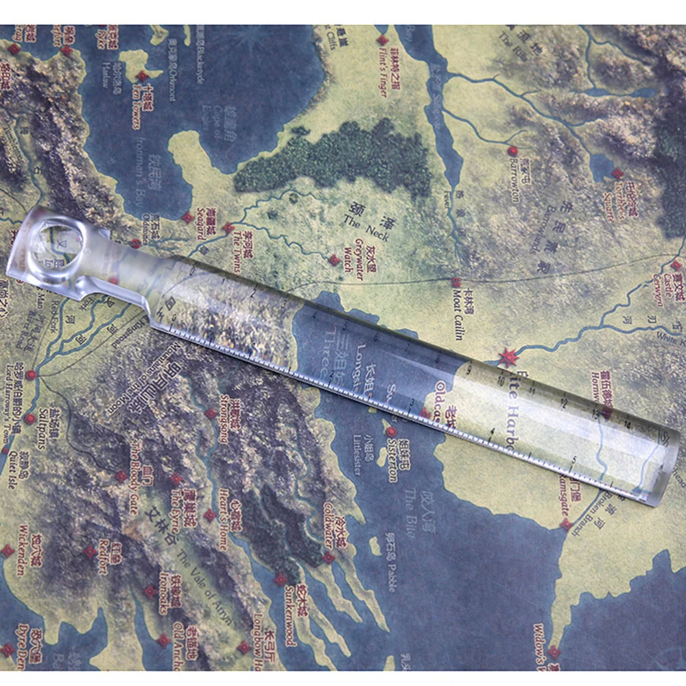 

Centimeter Scale Ruler Straight Ruler Measuring Tool Strong Hard Mathematical Geometry Tool 2X Magnifying Bar Magnifier