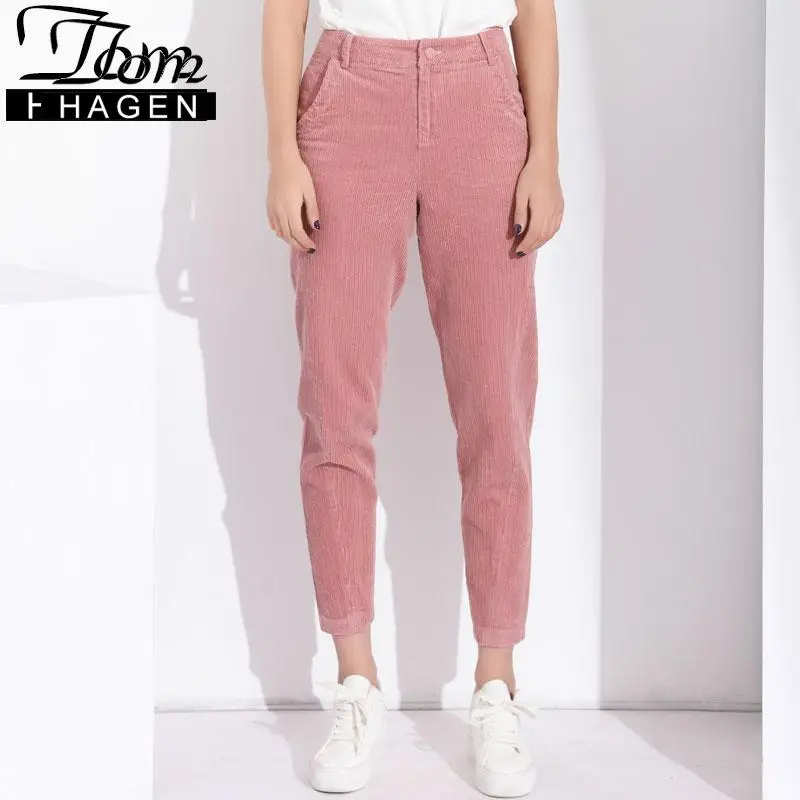 Женские свободные брюки шаровары Tom Hagen повседневные вельветовые большого