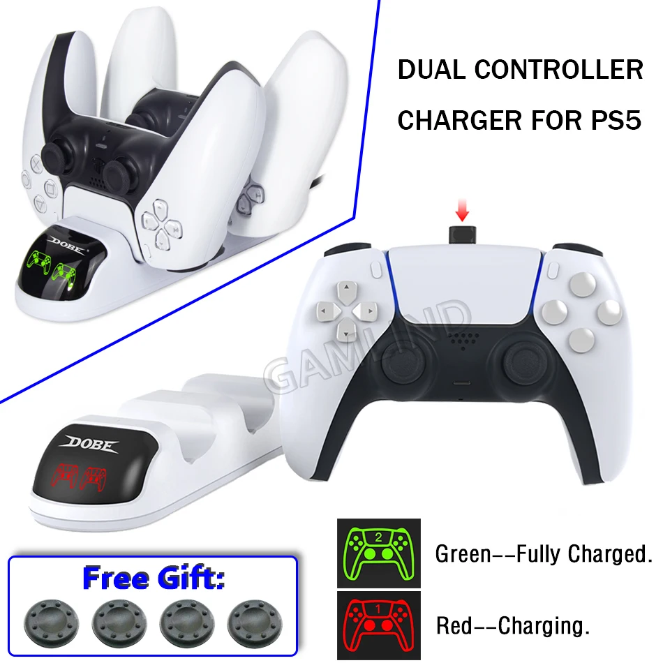 

2021 Newest PS5 Dual Controller Fast Charging Station&LED Indicate&Handle Charger Dock for Sony Playstation PS5 Accessories
