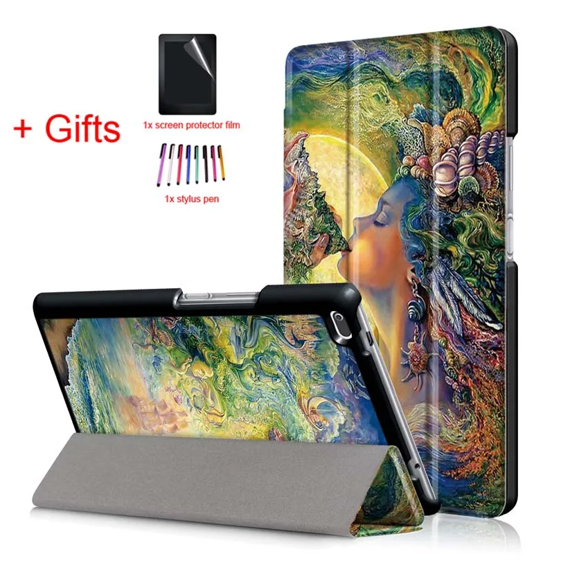 HZN Из искусственной кожи чехол Чехол для lenovo Tab4 Tab 4, 8 TB-8504x TB-8504F TB-8504N TOUCHBeauty TB-850 4, 8 дюймов планшет Funda Чехол-книжка на магните чехол+ Защитная пленка на экран+ подставка для ручек - Цвет: HZN