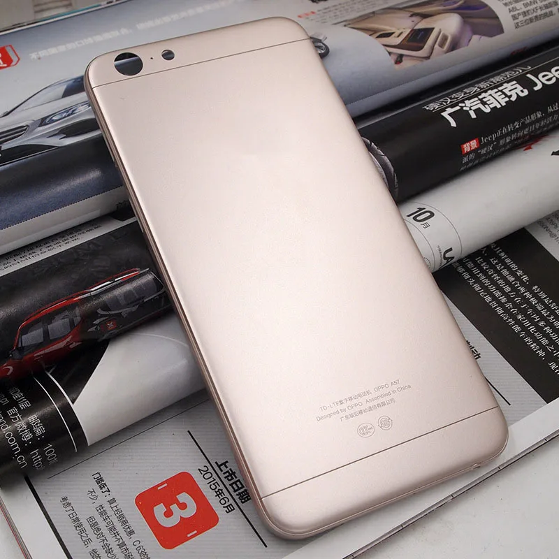 Крышка корпуса батареи для замены для oppo A57 Задняя крышка батареи передняя+ Корпус ЖК рамка пластина Замена для oppo A57+ t - Цвет: gold