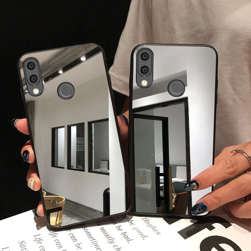 Fashion TPU makeup mirror Case For Huawei P20 Lite P30 Pro Honor 20 9X 8A 7A Mate Y5 Y7 2018 Y9 2019 Glossy protection Cover | Мобильные