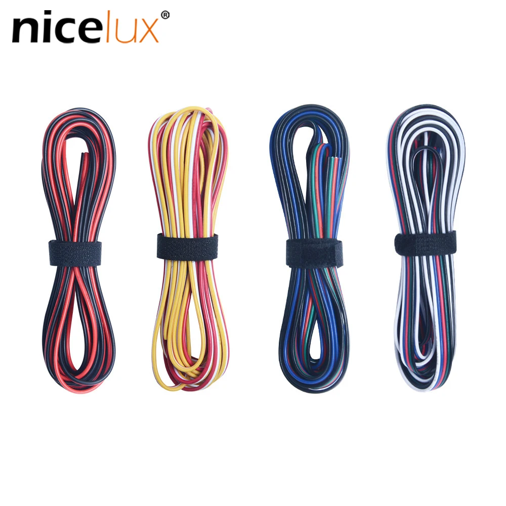 

2pin 3pin 4pin 5pin 20AWG 22AWG Gauge Electrical Wire Tinned Copper Insulated PVC Extension LED Strip Connecting Cable RGB RGBW