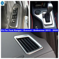 silver interior refit kit lift button gear box dashboard air ac cover trim for ford ranger everest endeavour 2015 2020